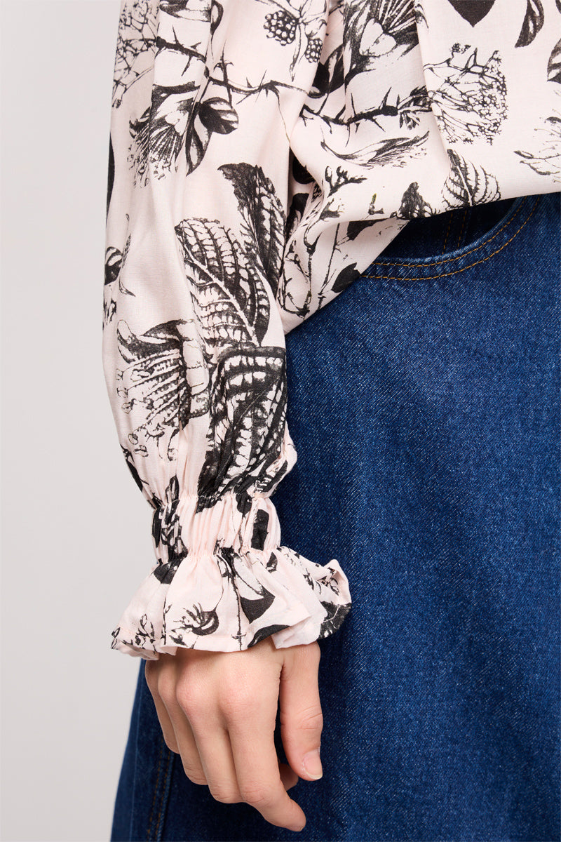 Blouse Colette Beige Et Noir