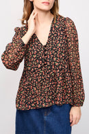 Blouse Rania Noir Et Rouge