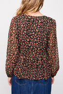Blouse Rania Noir Et Rouge