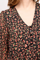 Blouse Rania Noir Et Rouge