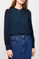 Ink Blue Blouse Tops