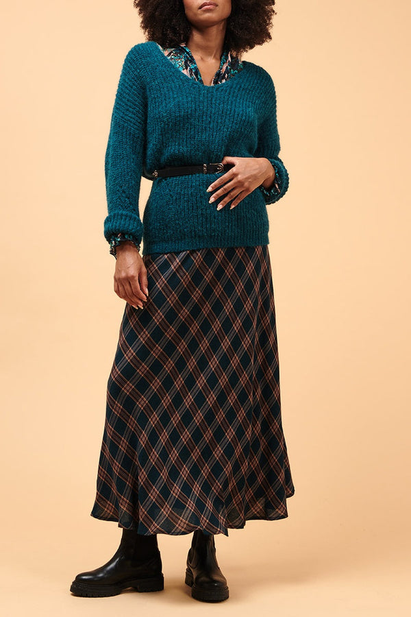 La Fée Maraboutée - Chilka Teal Midi Skirt
