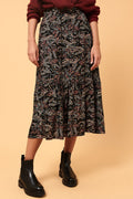 La Fée Maraboutée - Cima Black High-Waist Midi Skirt