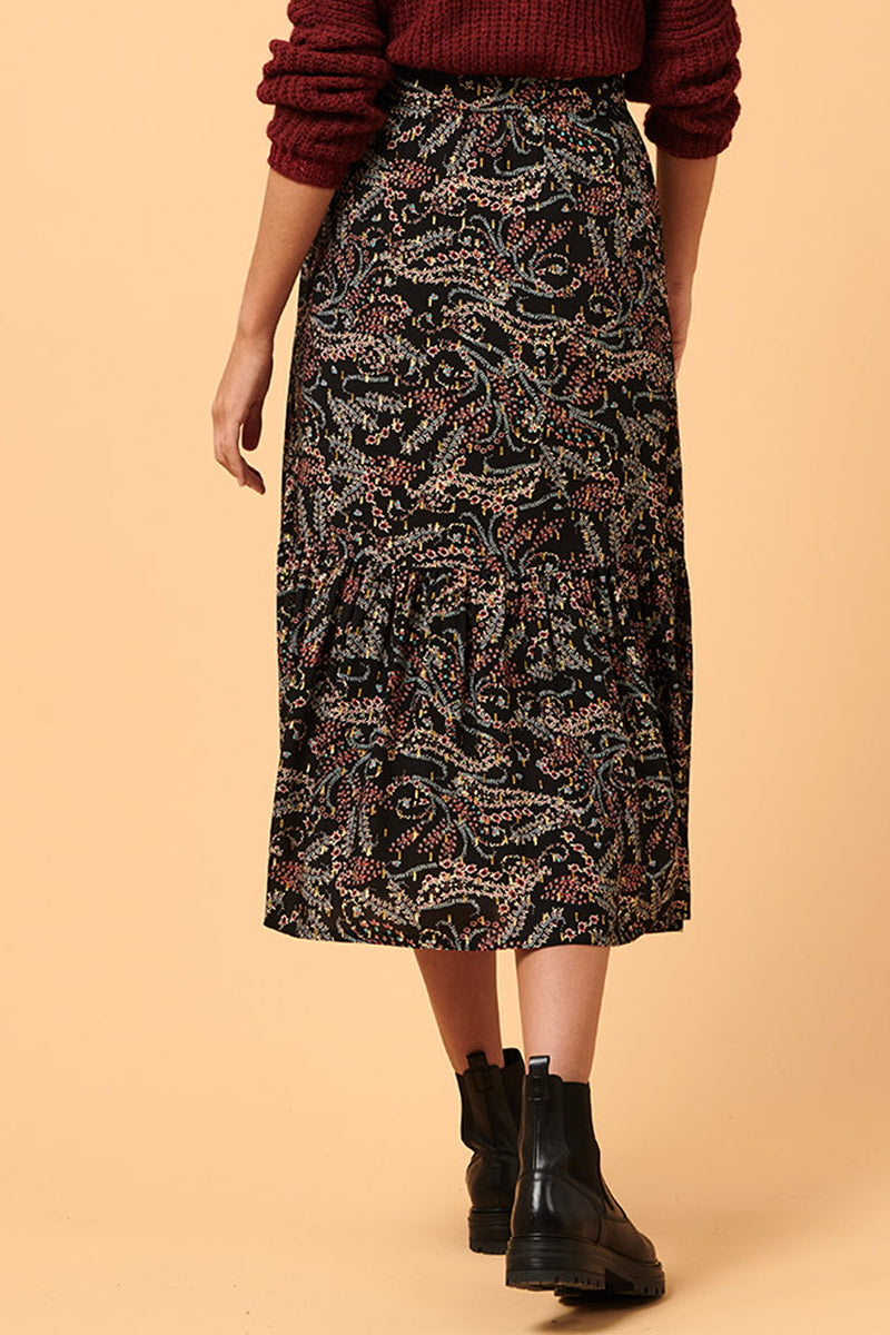 La Fée Maraboutée - Cima Black High-Waist Midi Skirt