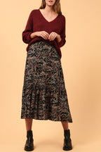La Fée Maraboutée - Cima Black High-Waist Midi Skirt
