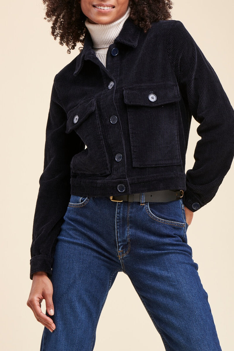 Veste En Velours Côtelé Papete Bleu Marine