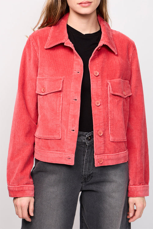 Chaqueta Papete De Pana Rojo Ladrillo