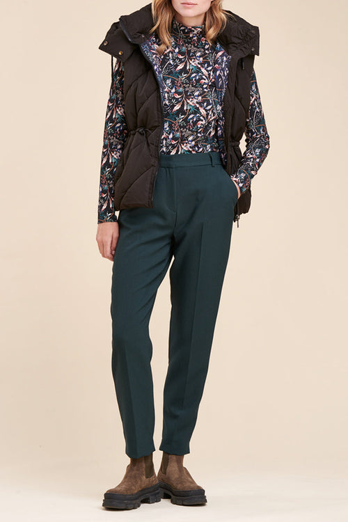 Billy High Waisted 7/8 Carrot Trousers - Dark Green