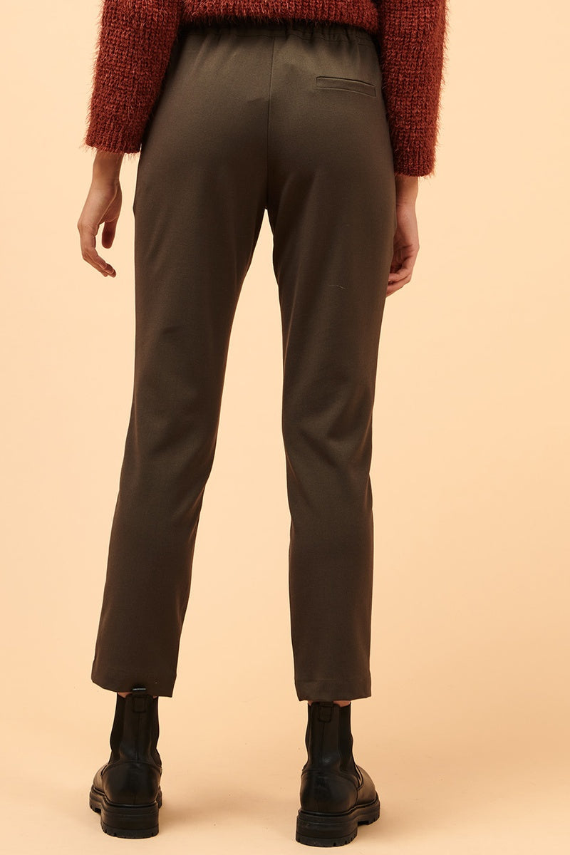 Pantalon Cigarette 7/8 Taille Haute Cascade - Kaki