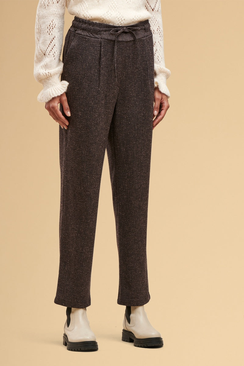 Cascade High Waist Bootcut Pants - Dark Brown Heather