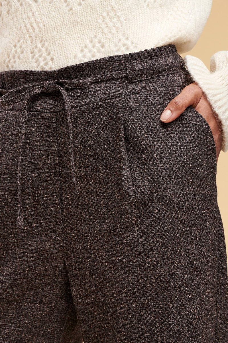 Cascade High Waist Bootcut Pants - Dark Brown Heather