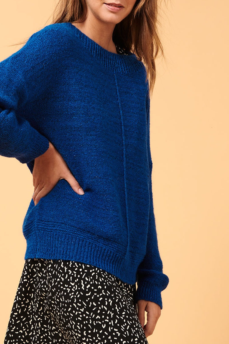 Cluny Petrol Blue Marl Jumper
