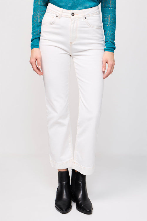 Dado Straight Jeans Ecru