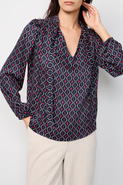 Blouse Cadona Bleu Foncé