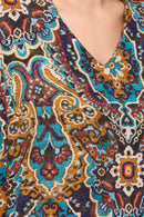 Blouse Colette Marron Et Bleu