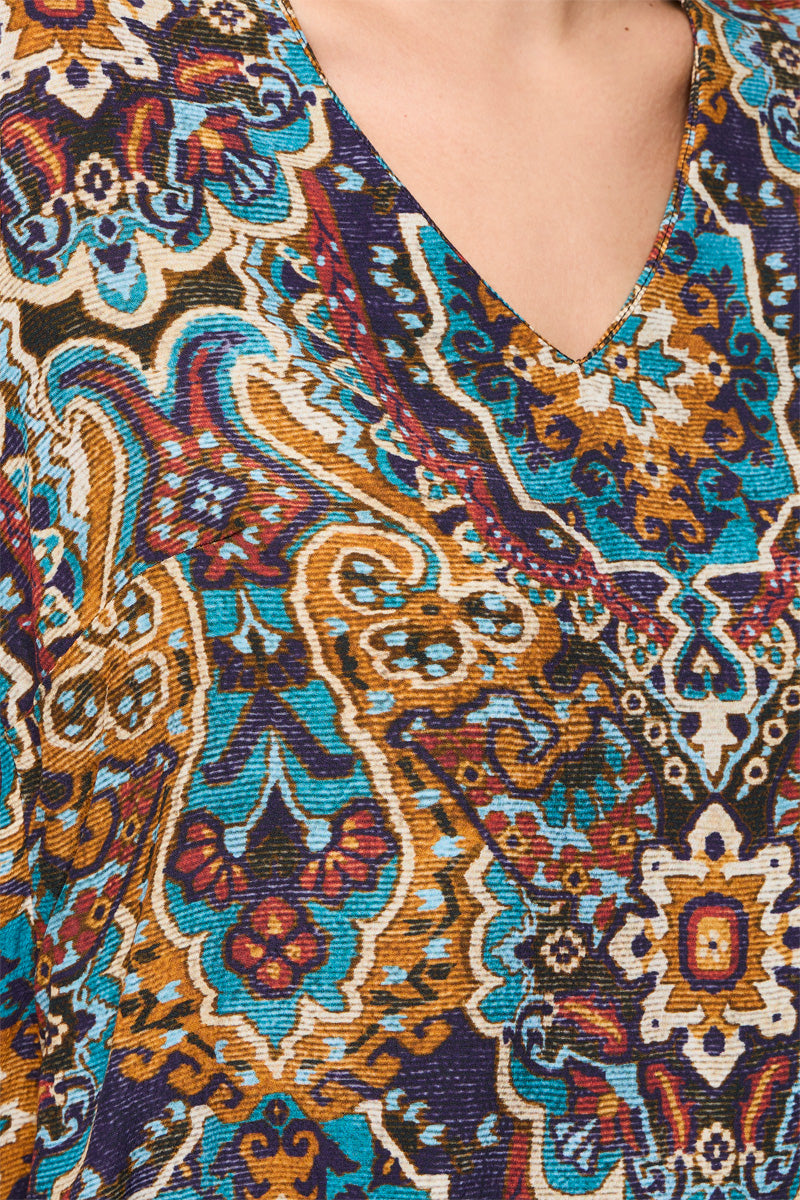 Blouse Colette Marron Et Bleu