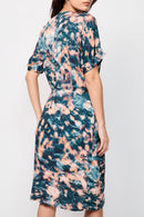 Robe Portefeuille Bastia Bleu Caraïbes Et Rose