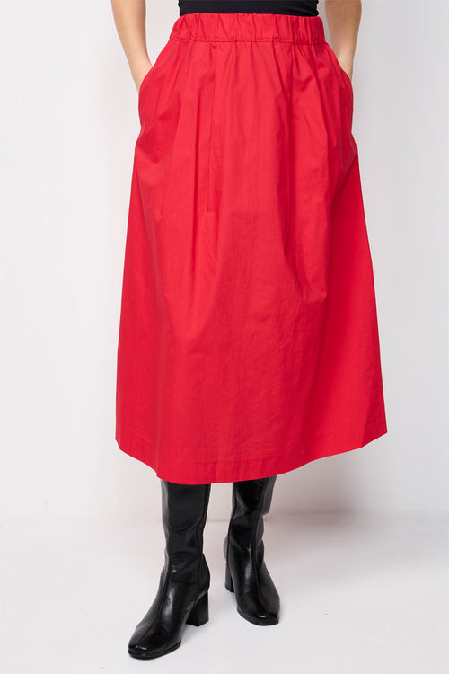 Pegga Midi Skirt Vermilion Red