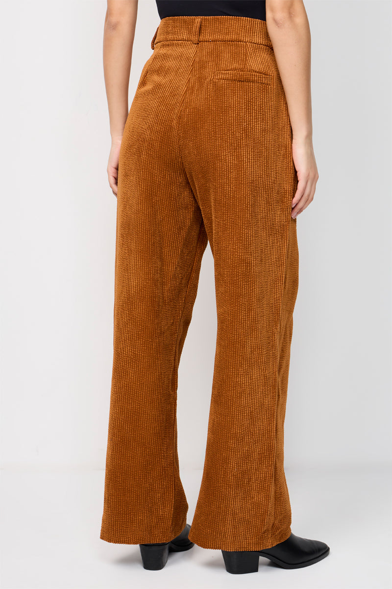 Pantalon Flare En Velours Côtelée Fadma Café