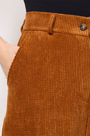 Pantalon Flare En Velours Côtelée Fadma Café