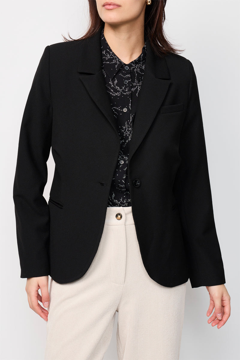 Chaqueta con cuello sastre Bonny negra
