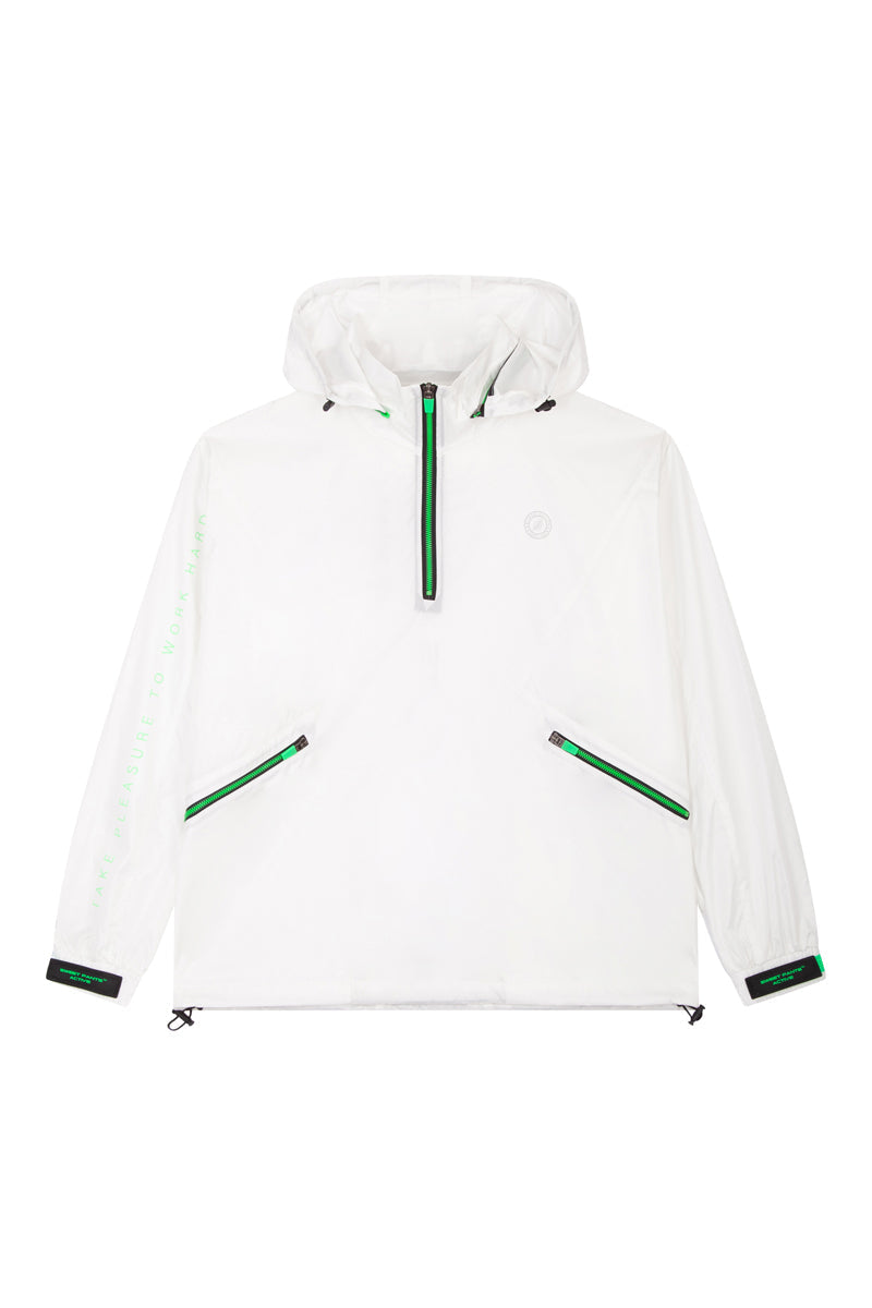 Crunch White Hooded Windbreaker - Unisex