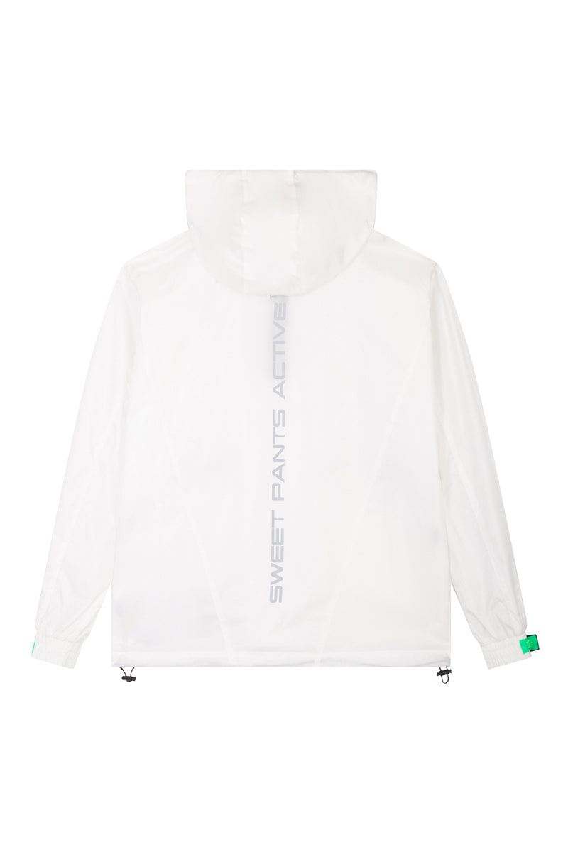 Sweet Pants - White Crunch Hooded Windbreaker - Unisex