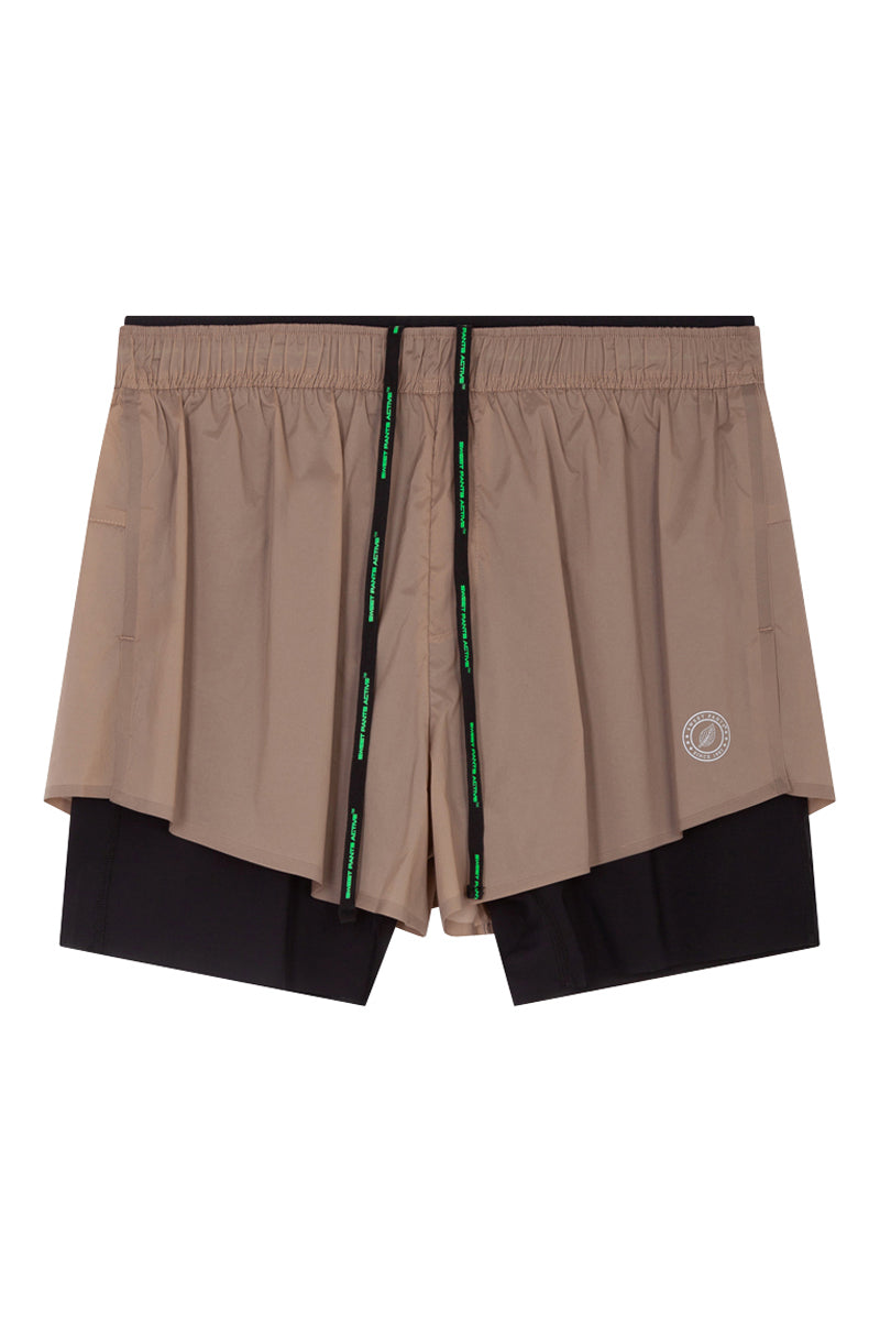 Short De Running Timer Beige - Mixte