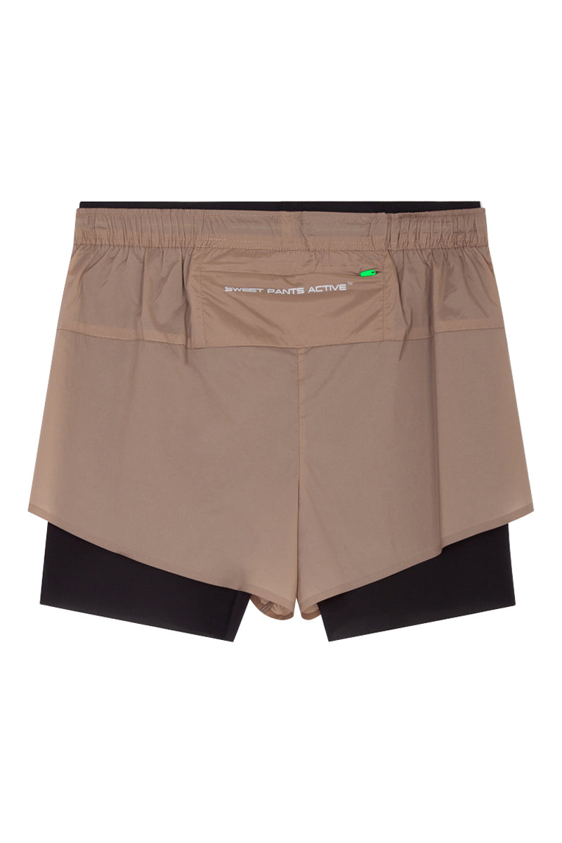 Short De Running Timer Beige - Mixte