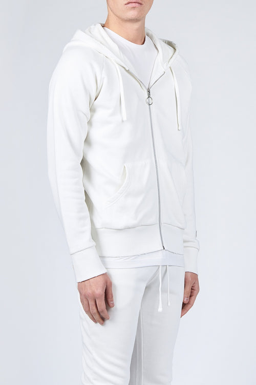 Sweat à capuche Urban Raglan Zip Up - Ecru