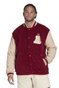 Teddy Polaire Varsity Jacket Bordeaux - Homme