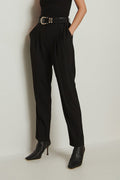 High-Waisted Carrot Trousers - Black