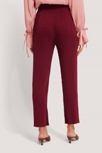 Pantalon Droit Plissé 7/8 - Bordeaux