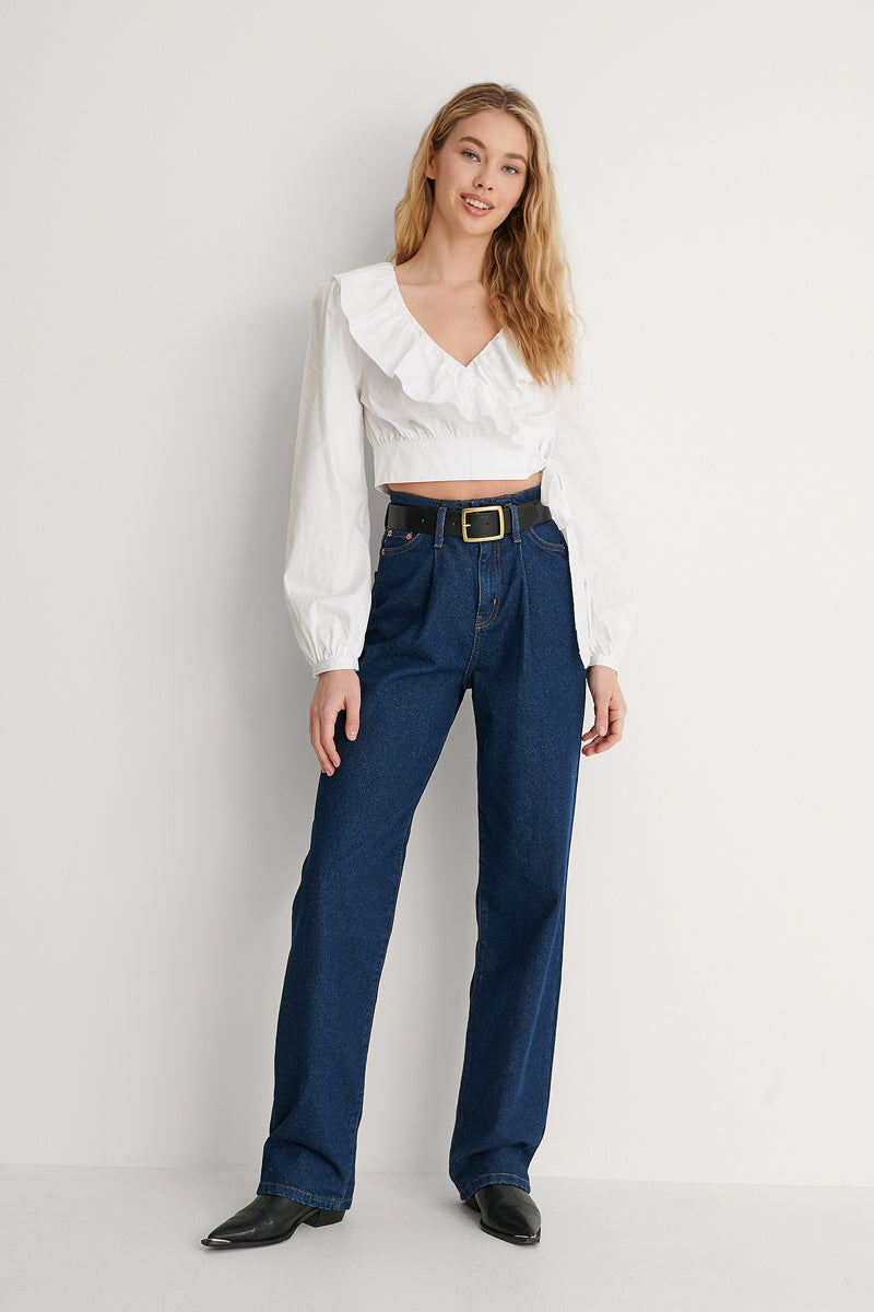 Crop Top Portefeuille En Coton Biologique - Blanc