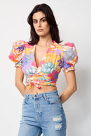 Na-Kd - Crop Top - Yellow And Purple