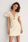 Vestido Recto De Lino - Crudo