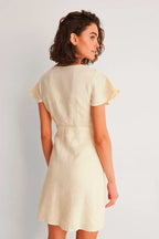 Vestido Recto De Lino - Crudo