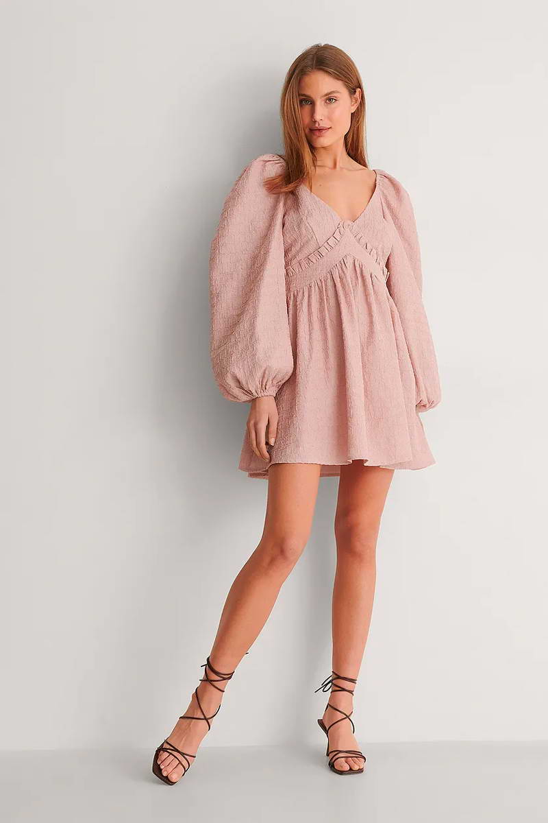 Wool Skater Dress - Dusty Pink
