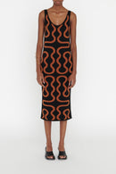 Vestido midi Ridley - Negro y marrón