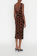 Vestido midi Ridley - Negro y marrón