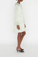 Vestido Corto Rosine - Blanco Y Verde Pálido