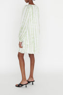 Vestido Corto Rosine - Blanco Y Verde Pálido