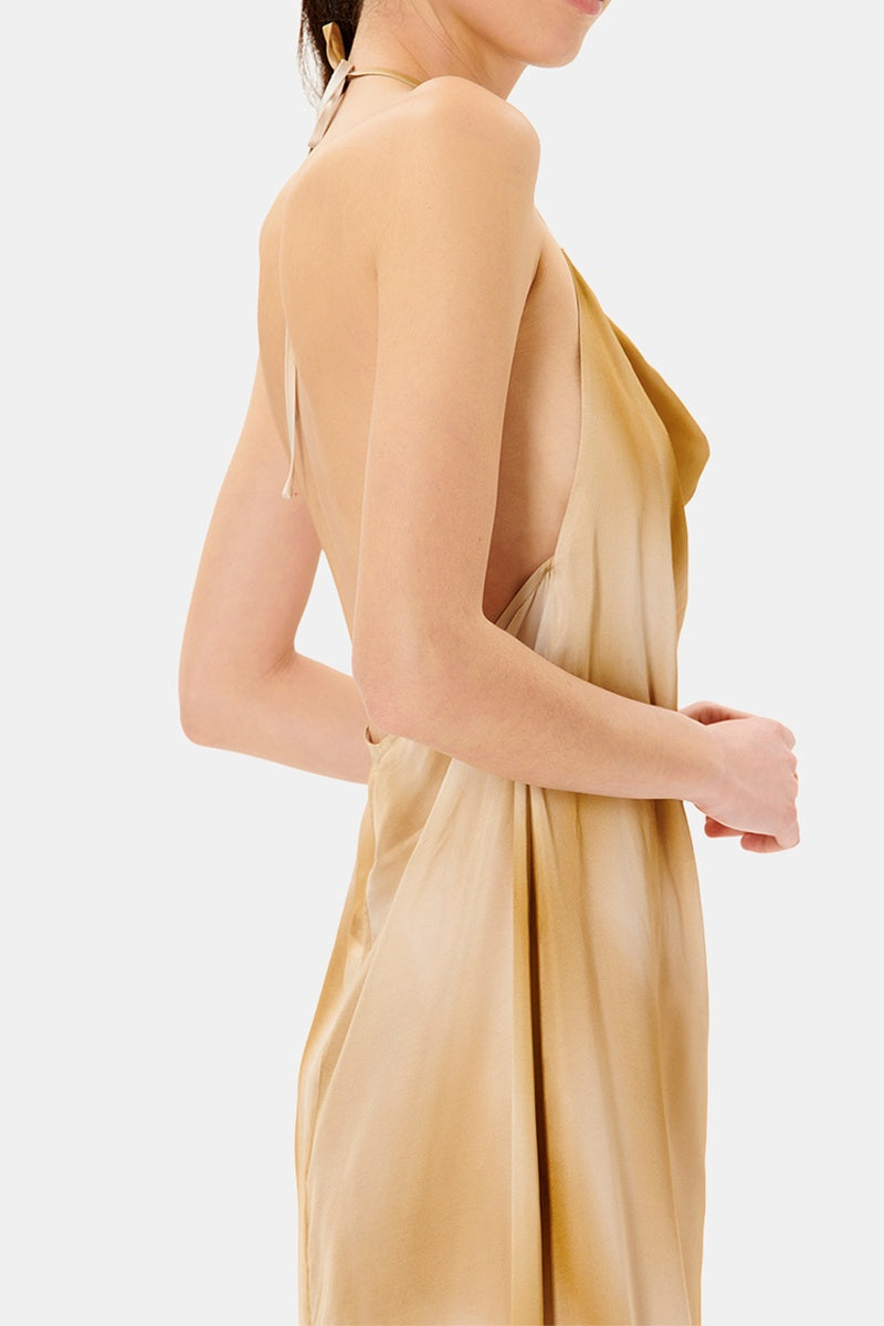 Zapa - Vestido Largo Roderick - Beige Y Marrón