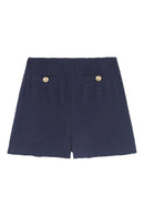 LK Bennett - Morgan High Waisted Tweed Shorts - Navy Blue