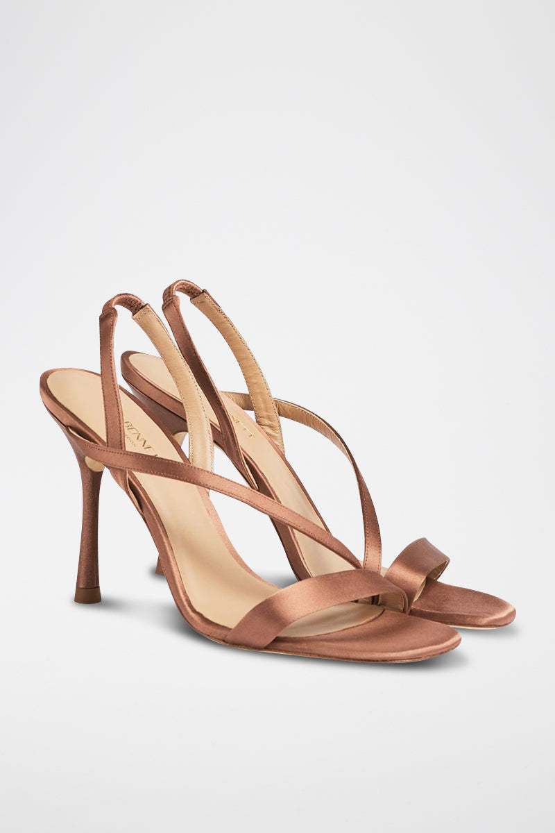 LK Bennett - November Leather Heeled Sandals - Dusty Pink