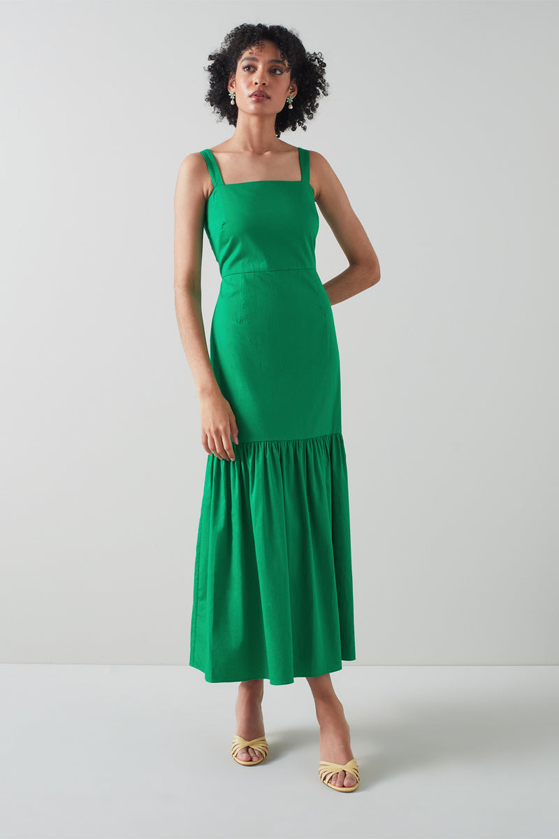 LK Bennett - Vestido de cintura baja Essie - Verde
