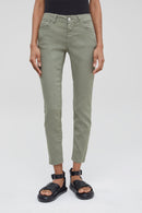 Closed - Slim Linen Trousers - Green - Women