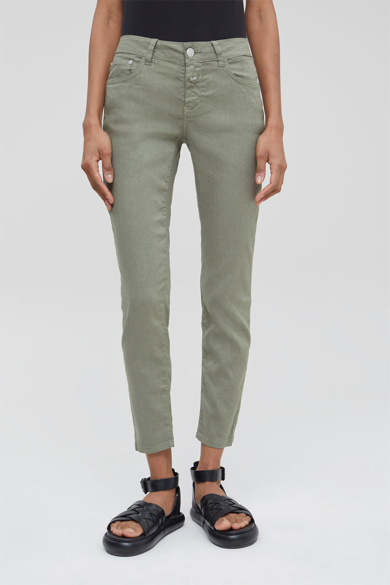 Closed - Slim Linen Trousers - Green - Women