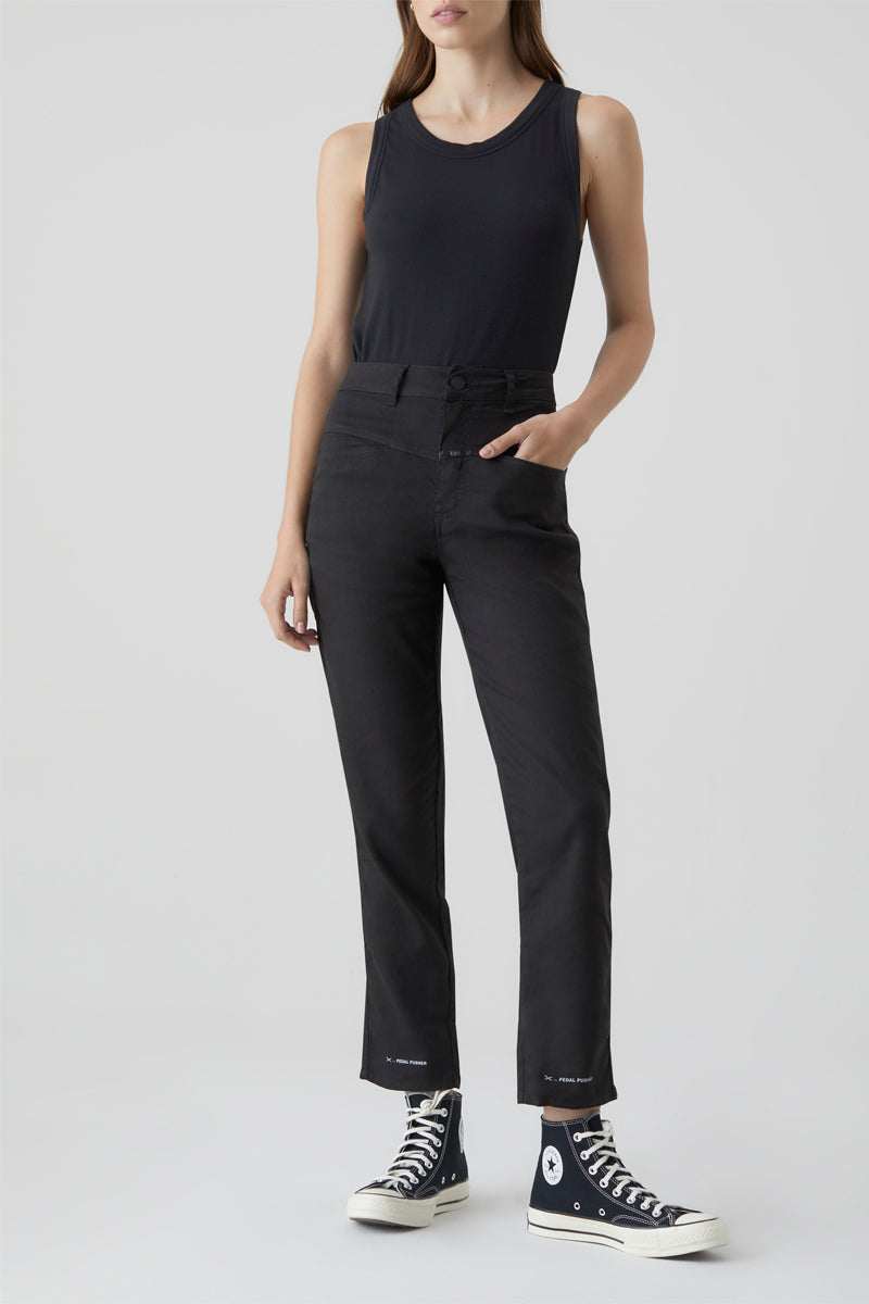 Pantalón De Lino - Negro - Mujer