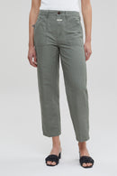 Closed - Pantalon Relaxed En Lin - Vert - Femme